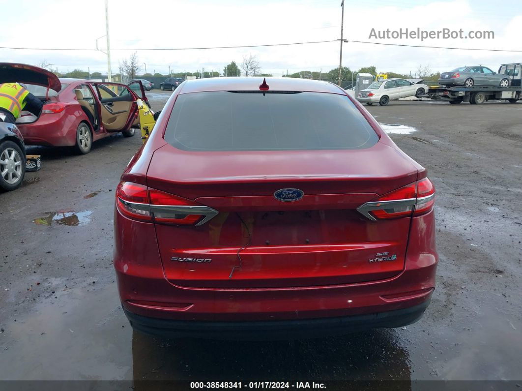 2019 Ford Fusion Hybrid Se Red vin: 3FA6P0LU4KR187742
