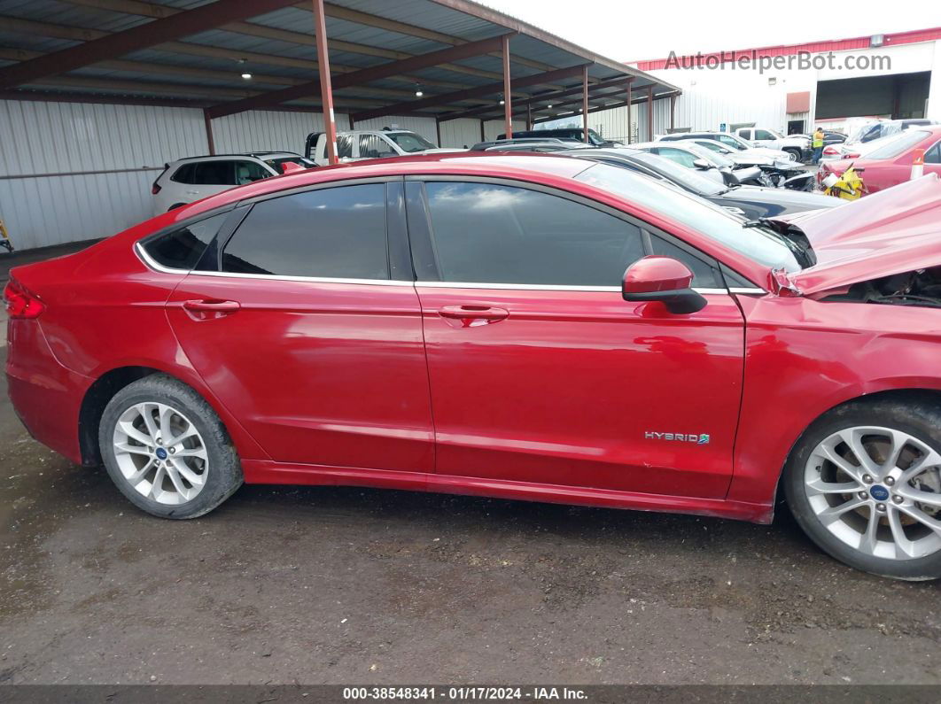 2019 Ford Fusion Hybrid Se Red vin: 3FA6P0LU4KR187742