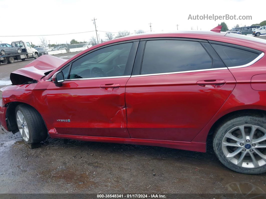 2019 Ford Fusion Hybrid Se Red vin: 3FA6P0LU4KR187742