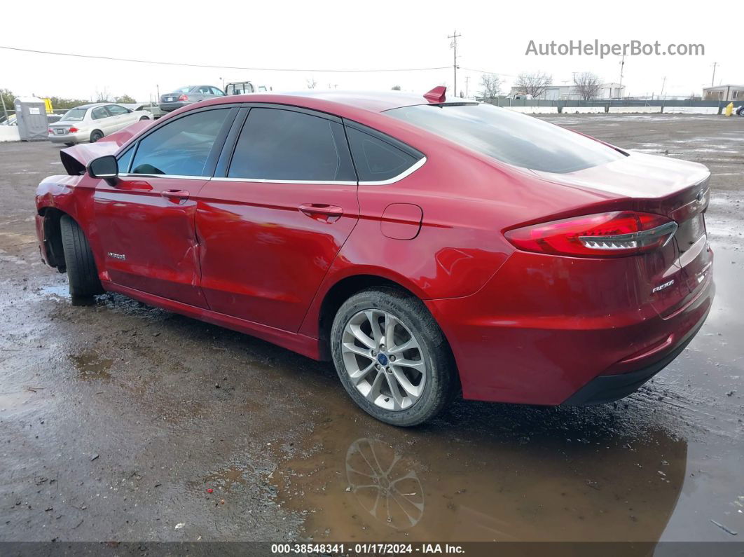 2019 Ford Fusion Hybrid Se Red vin: 3FA6P0LU4KR187742