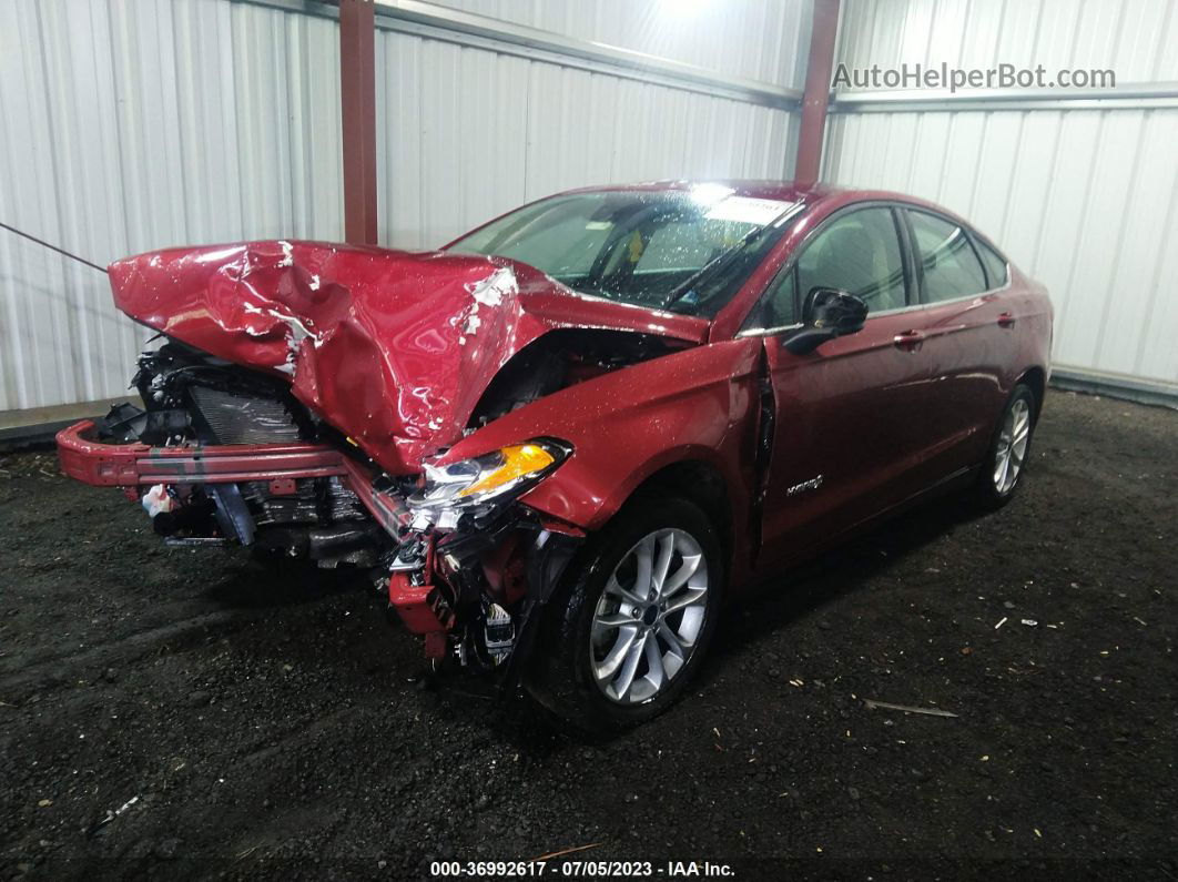 2019 Ford Fusion Hybrid Se Red vin: 3FA6P0LU4KR225695