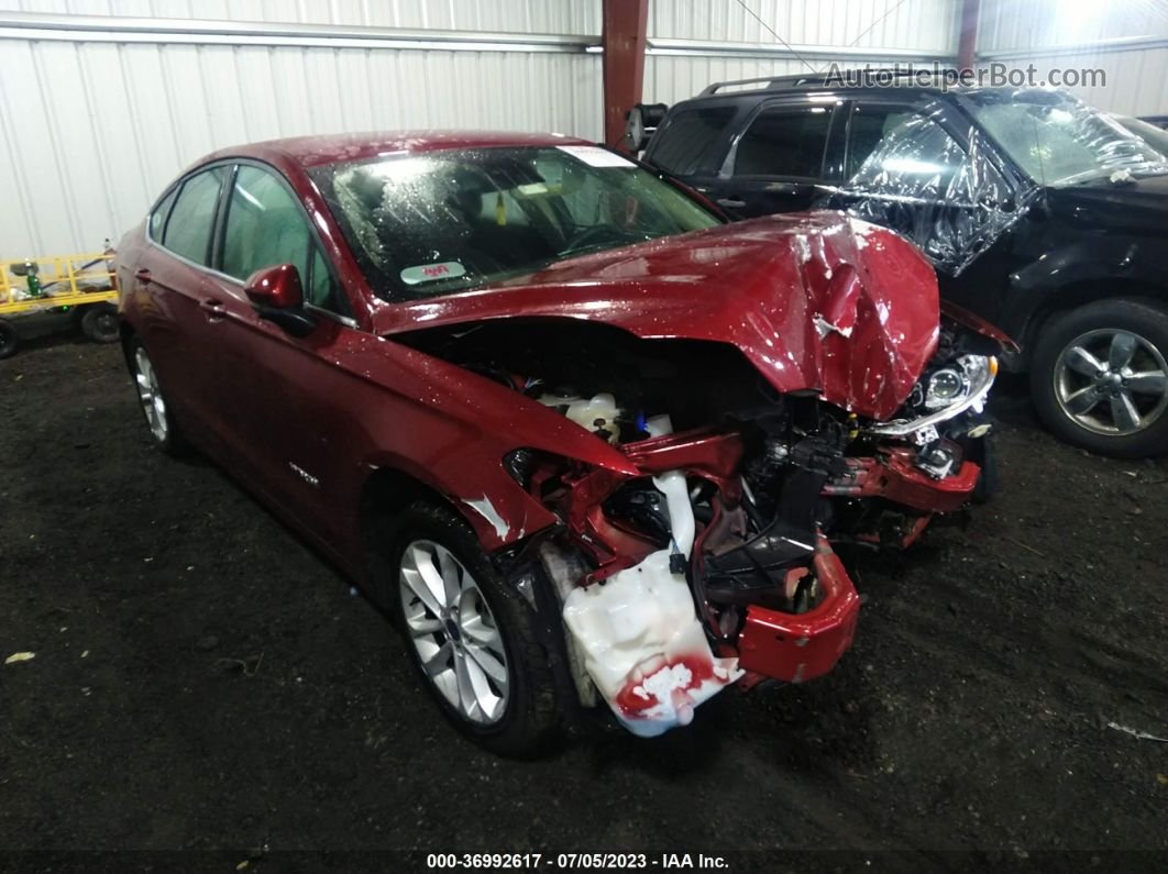 2019 Ford Fusion Hybrid Se Red vin: 3FA6P0LU4KR225695