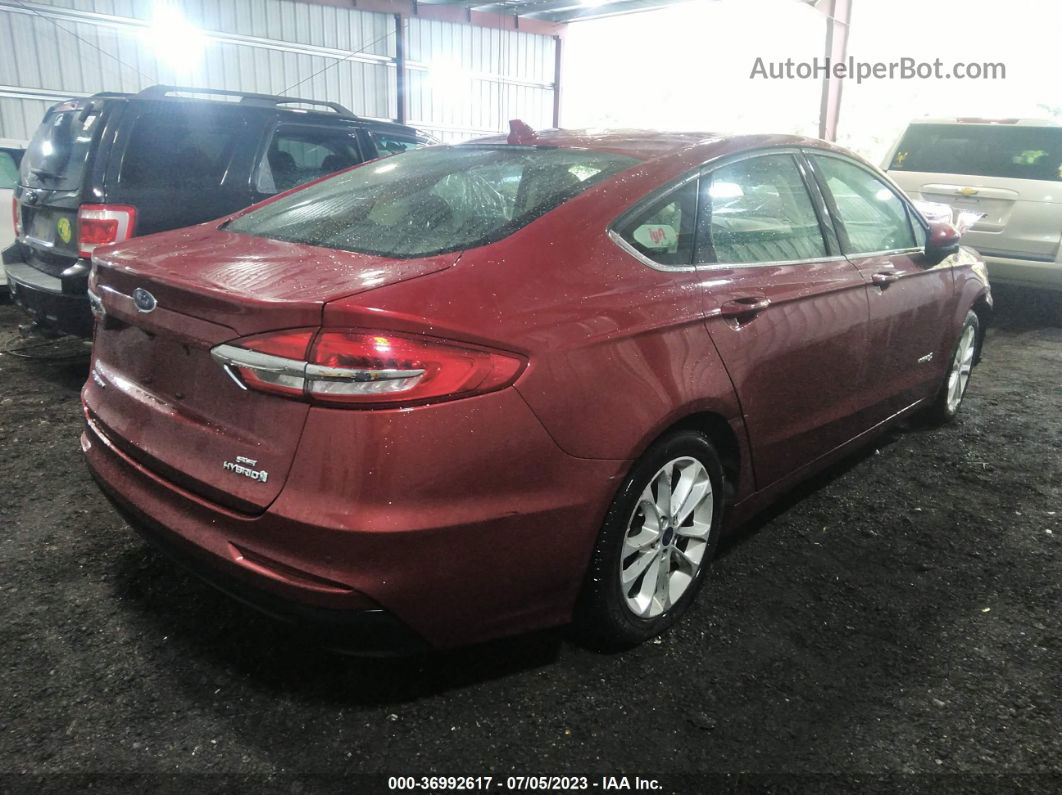 2019 Ford Fusion Hybrid Se Red vin: 3FA6P0LU4KR225695