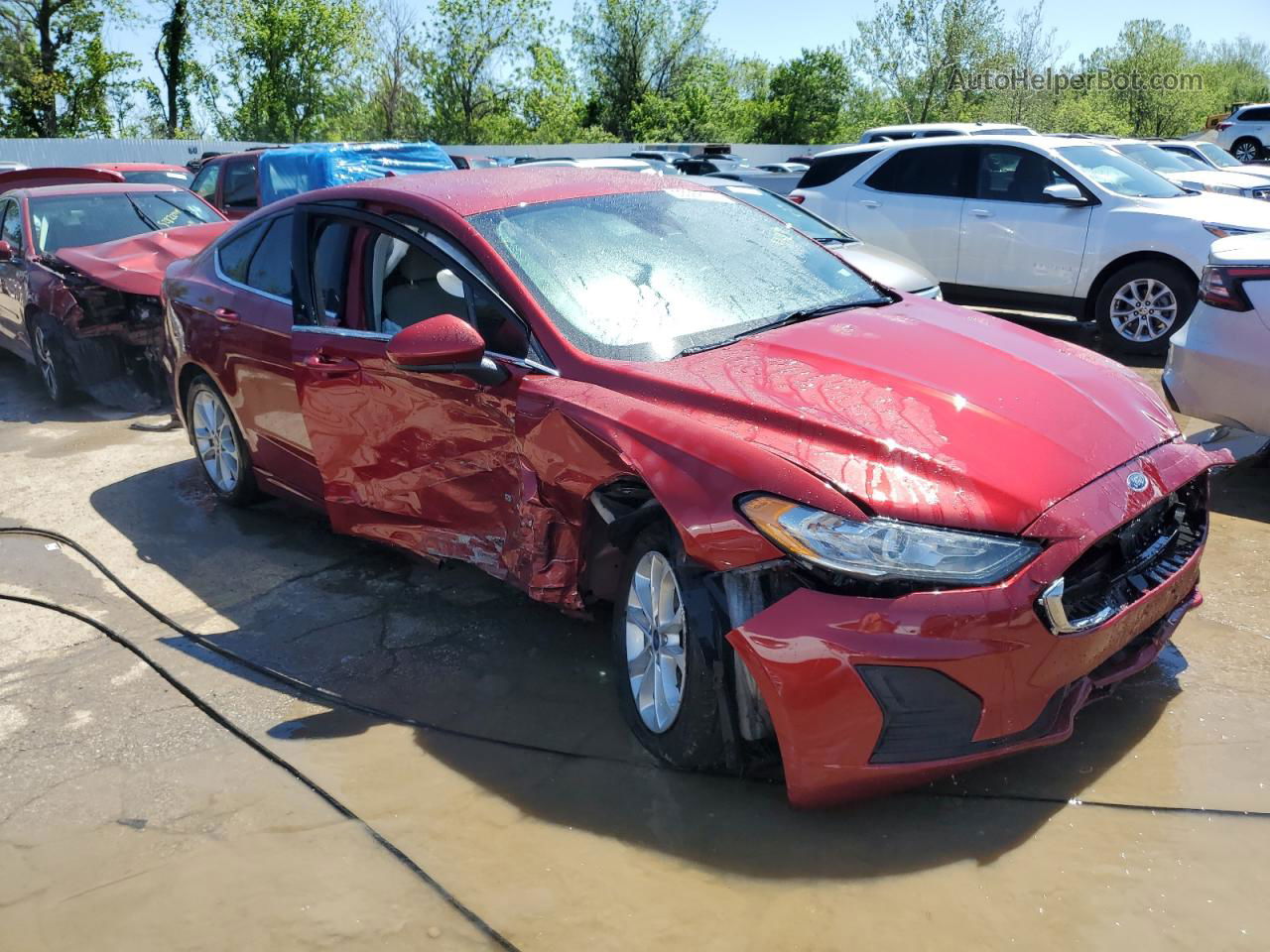 2019 Ford Fusion Se Red vin: 3FA6P0LU4KR226264