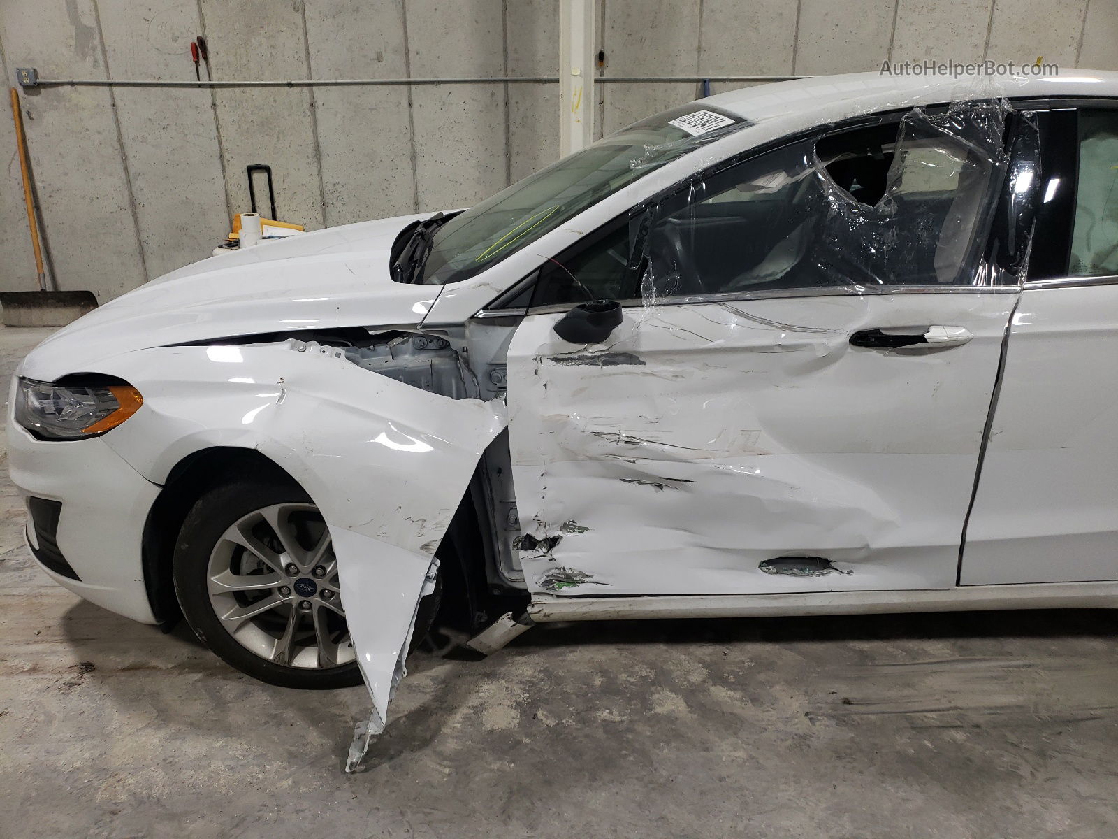 2019 Ford Fusion Se White vin: 3FA6P0LU4KR278476