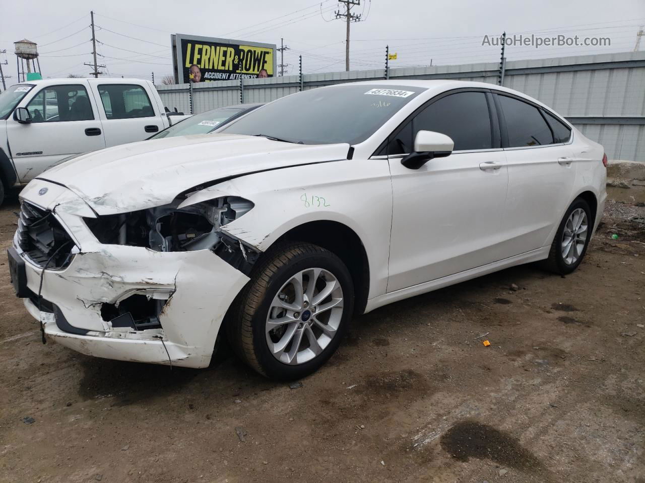 2020 Ford Fusion Se White vin: 3FA6P0LU4LR155133