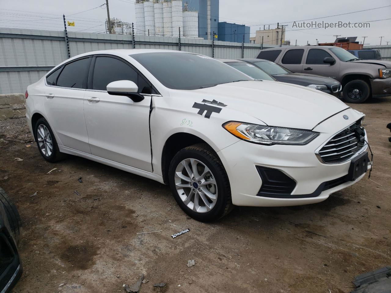 2020 Ford Fusion Se White vin: 3FA6P0LU4LR155133