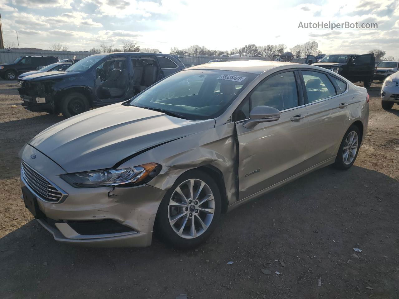 2017 Ford Fusion Se Hybrid Gold vin: 3FA6P0LU5HR257886