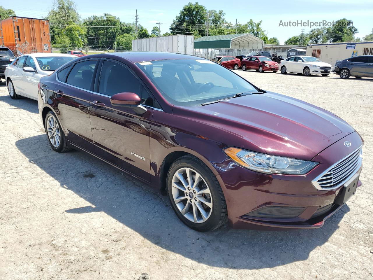 2017 Ford Fusion Se Hybrid Burgundy vin: 3FA6P0LU5HR347698