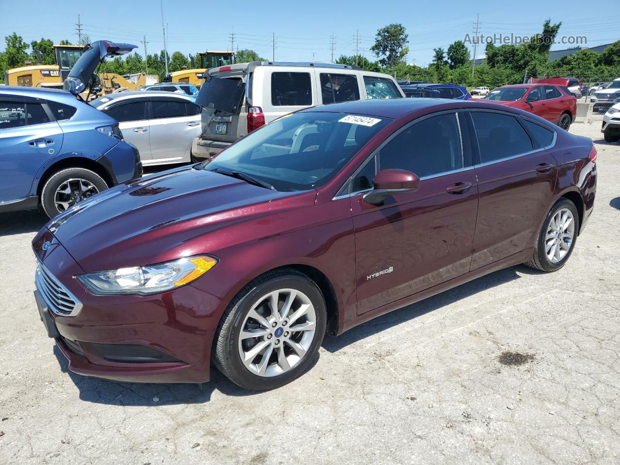 2017 Ford Fusion Se Hybrid Burgundy vin: 3FA6P0LU5HR347698