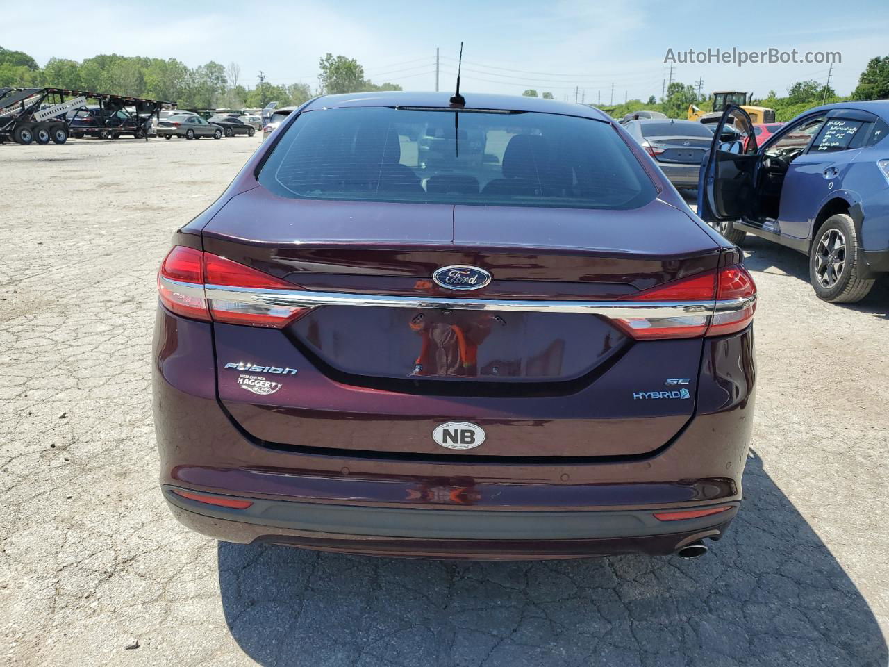 2017 Ford Fusion Se Hybrid Burgundy vin: 3FA6P0LU5HR347698