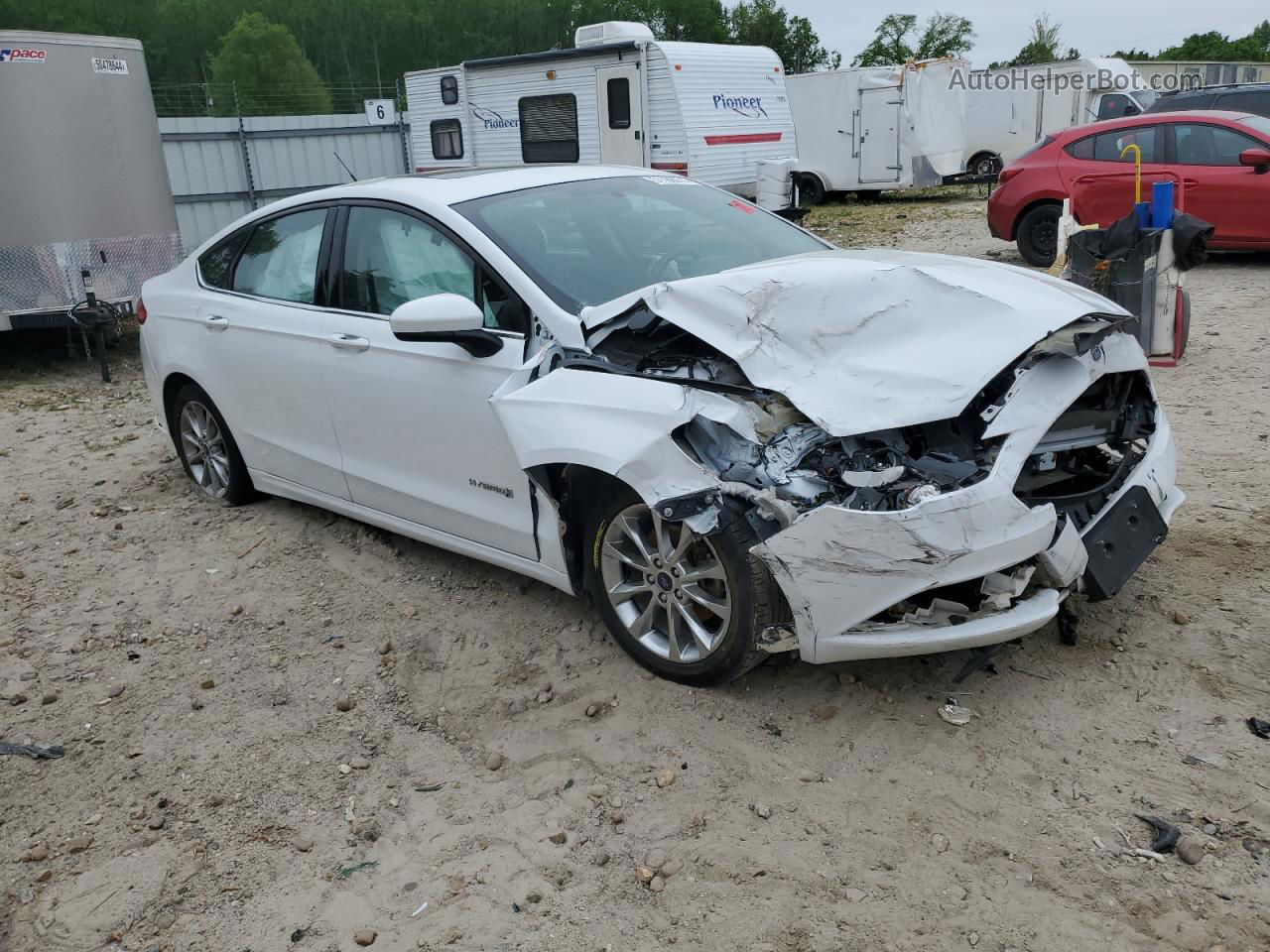 2017 Ford Fusion Se Hybrid White vin: 3FA6P0LU5HR373959