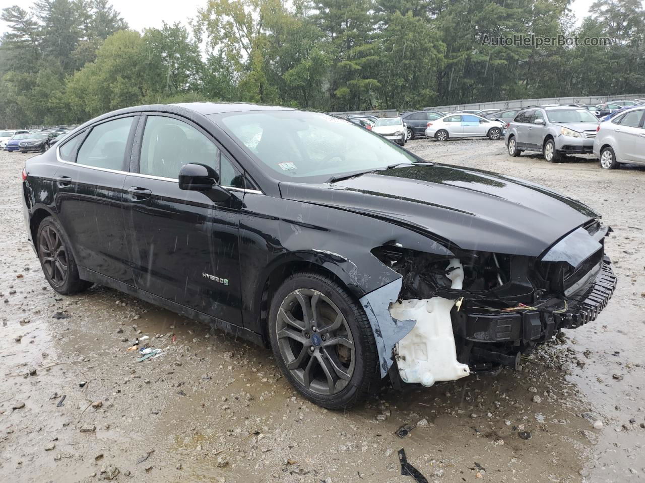 2018 Ford Fusion Se Hybrid Black vin: 3FA6P0LU5JR103054