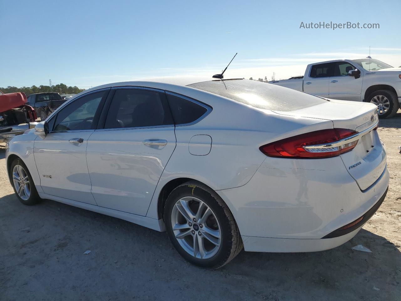 2018 Ford Fusion Se Hybrid White vin: 3FA6P0LU5JR129640