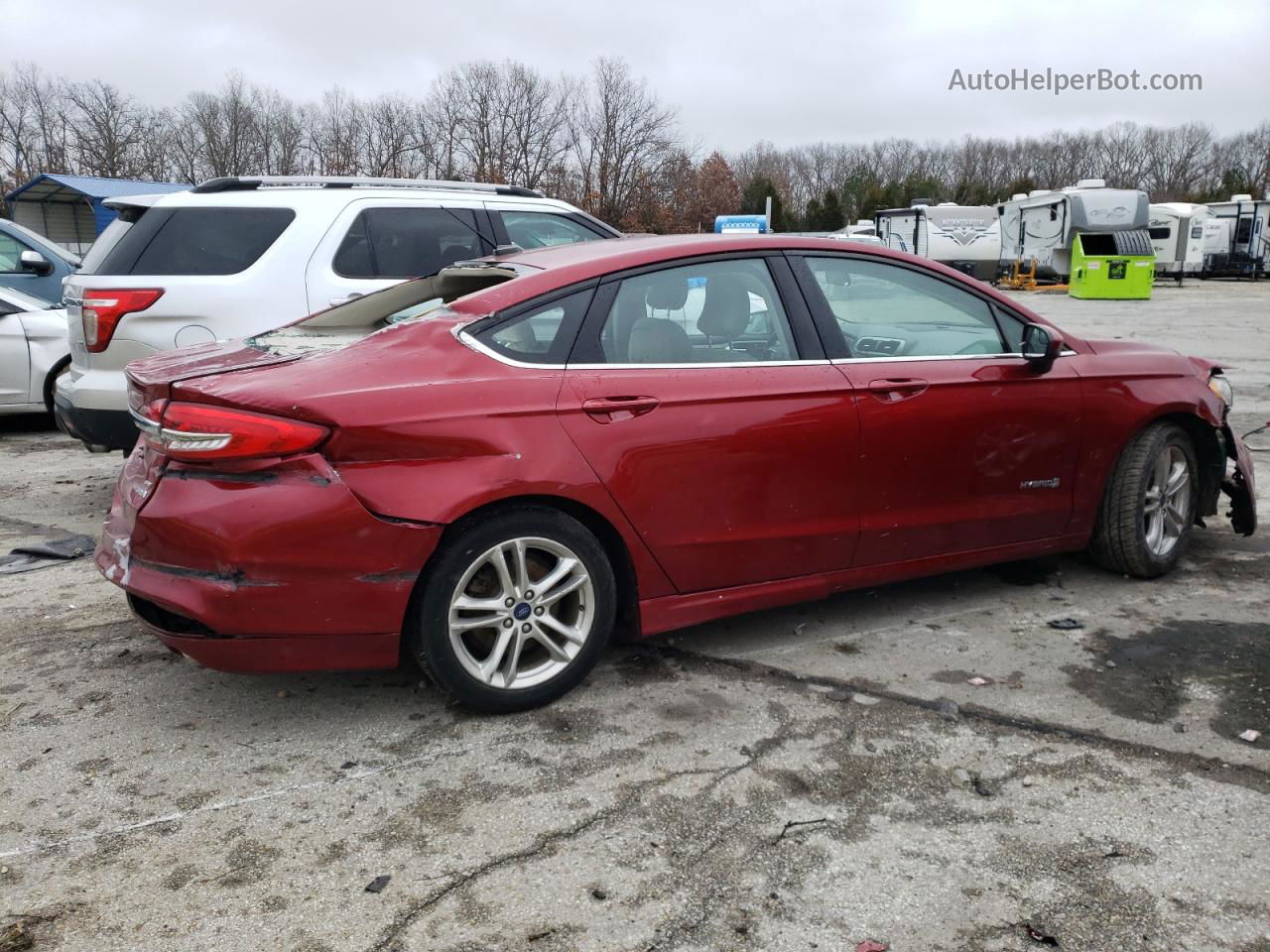 2018 Ford Fusion Se Hybrid Red vin: 3FA6P0LU5JR152495