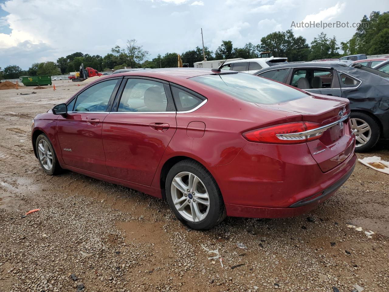 2018 Ford Fusion Se Hybrid Red vin: 3FA6P0LU5JR172178