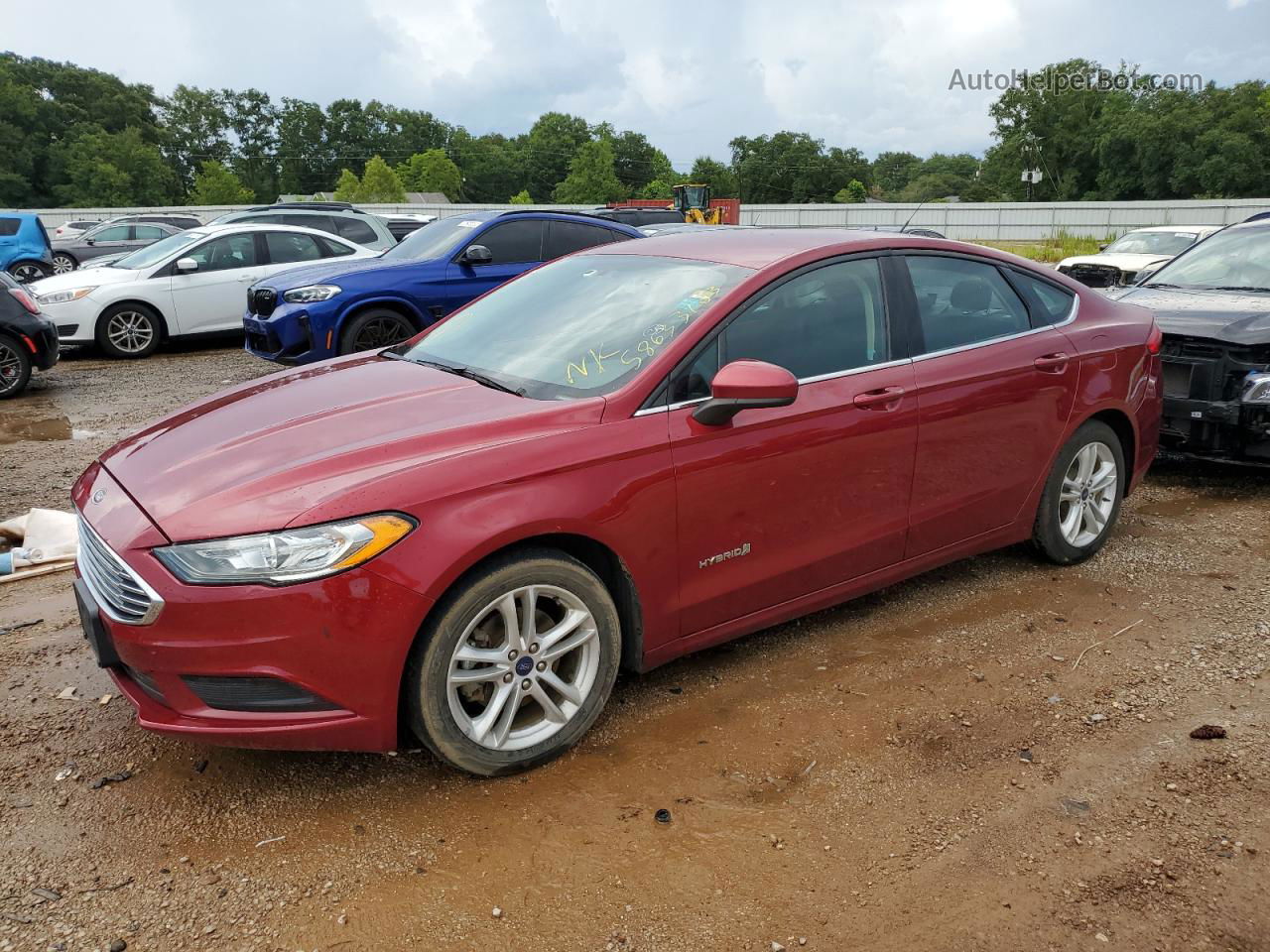 2018 Ford Fusion Se Hybrid Red vin: 3FA6P0LU5JR172178