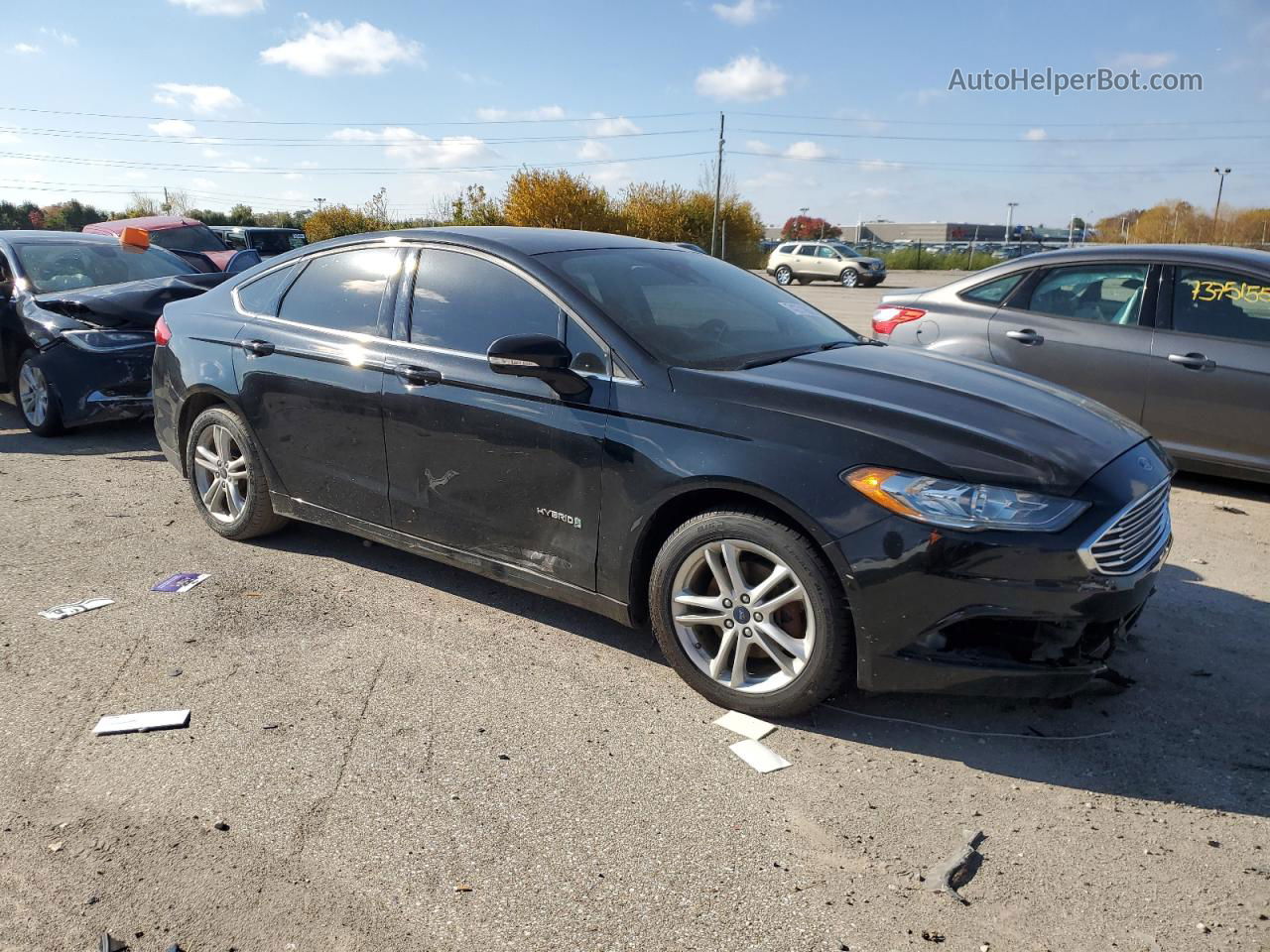 2018 Ford Fusion Se Hybrid Black vin: 3FA6P0LU5JR194844