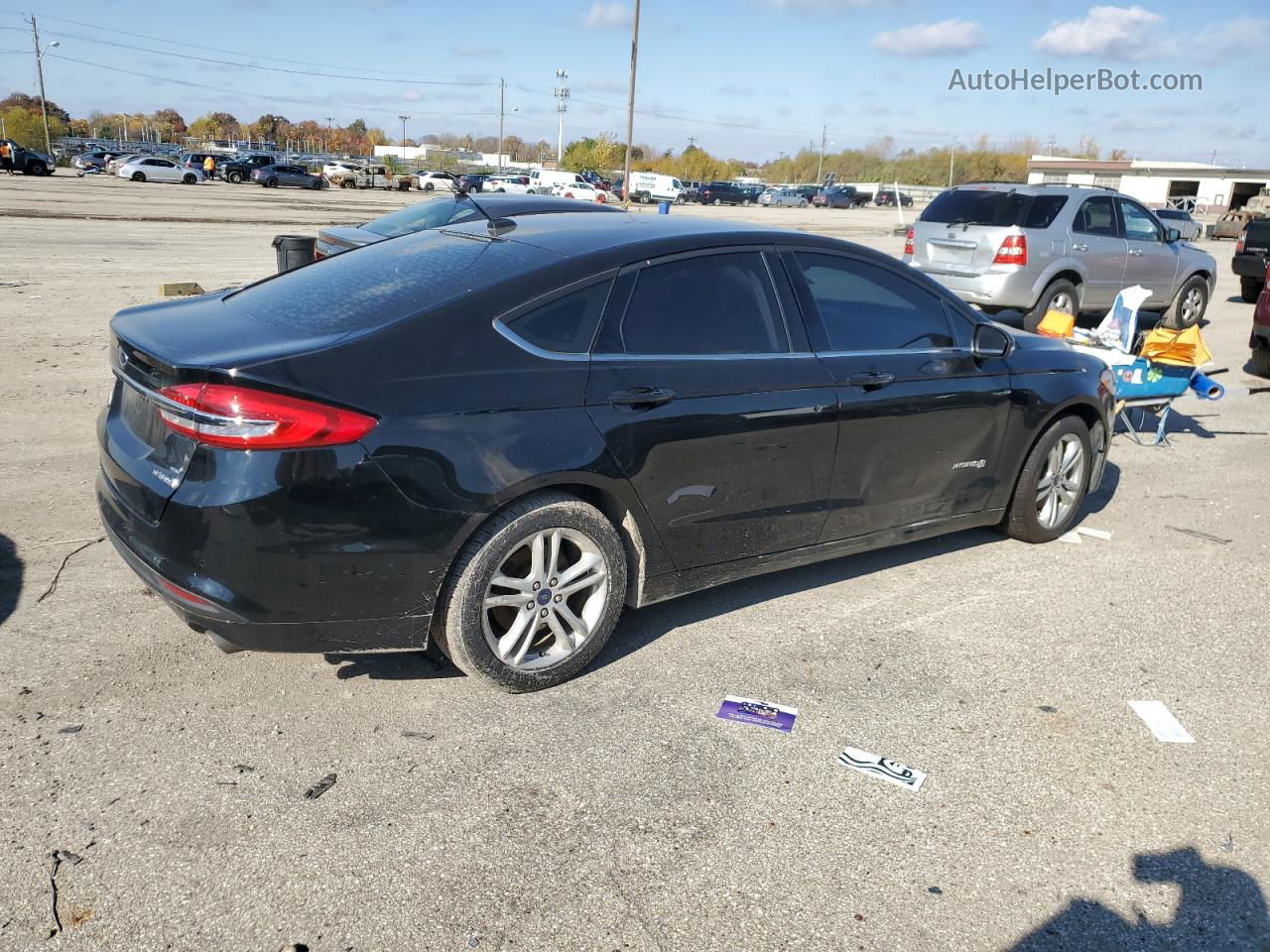 2018 Ford Fusion Se Hybrid Black vin: 3FA6P0LU5JR194844