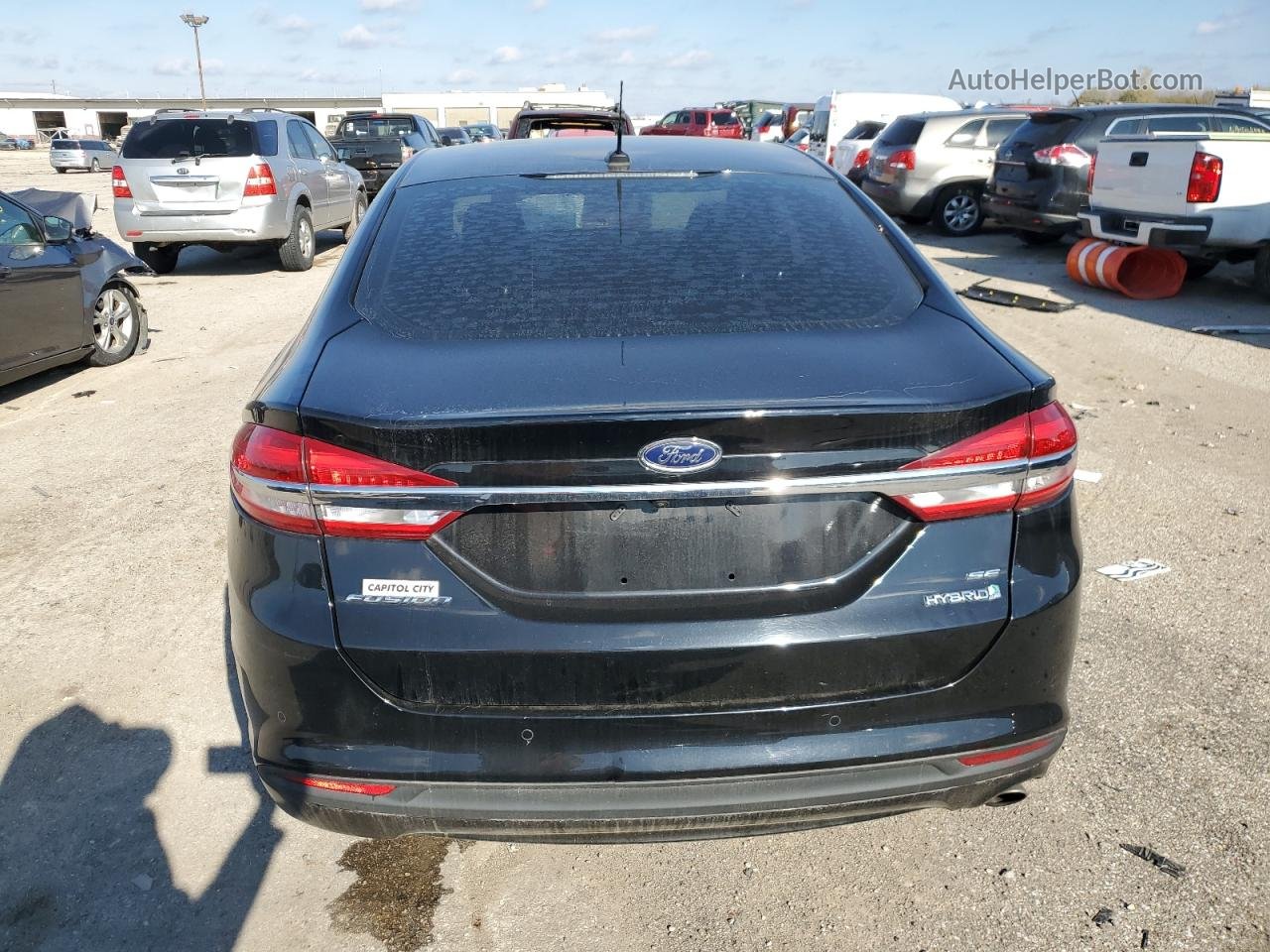 2018 Ford Fusion Se Hybrid Black vin: 3FA6P0LU5JR194844