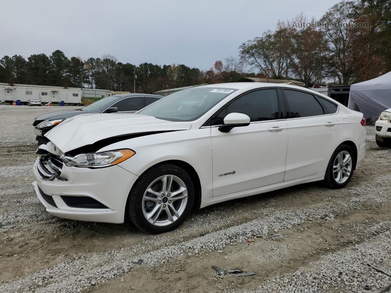 2018 Ford Fusion Se Hybrid White vin: 3FA6P0LU5JR210489