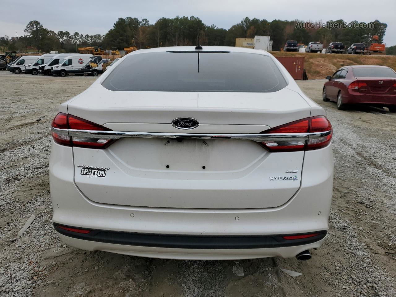 2018 Ford Fusion Se Hybrid White vin: 3FA6P0LU5JR210489