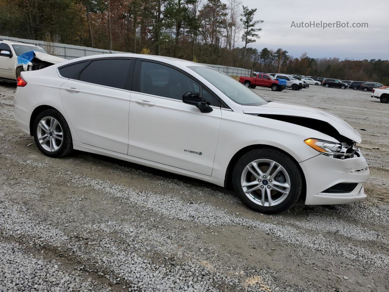 2018 Ford Fusion Se Hybrid White vin: 3FA6P0LU5JR210489