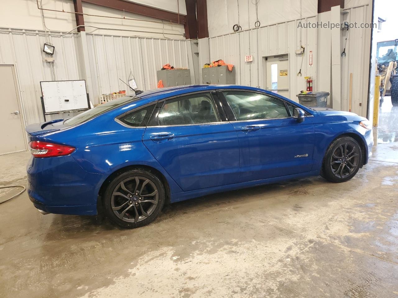 2018 Ford Fusion Se Hybrid Синий vin: 3FA6P0LU5JR234078
