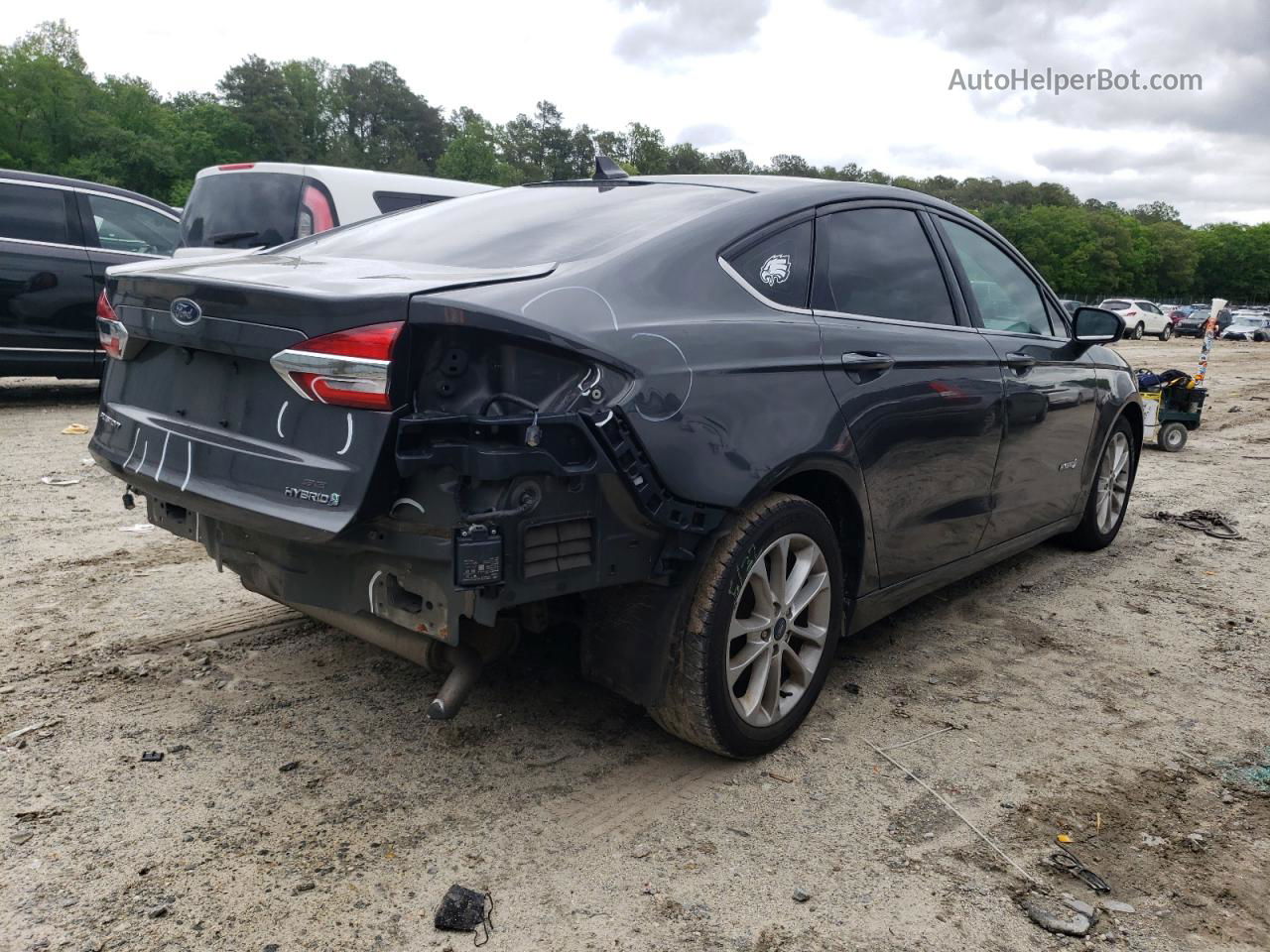 2019 Ford Fusion Se Gray vin: 3FA6P0LU5KR141692