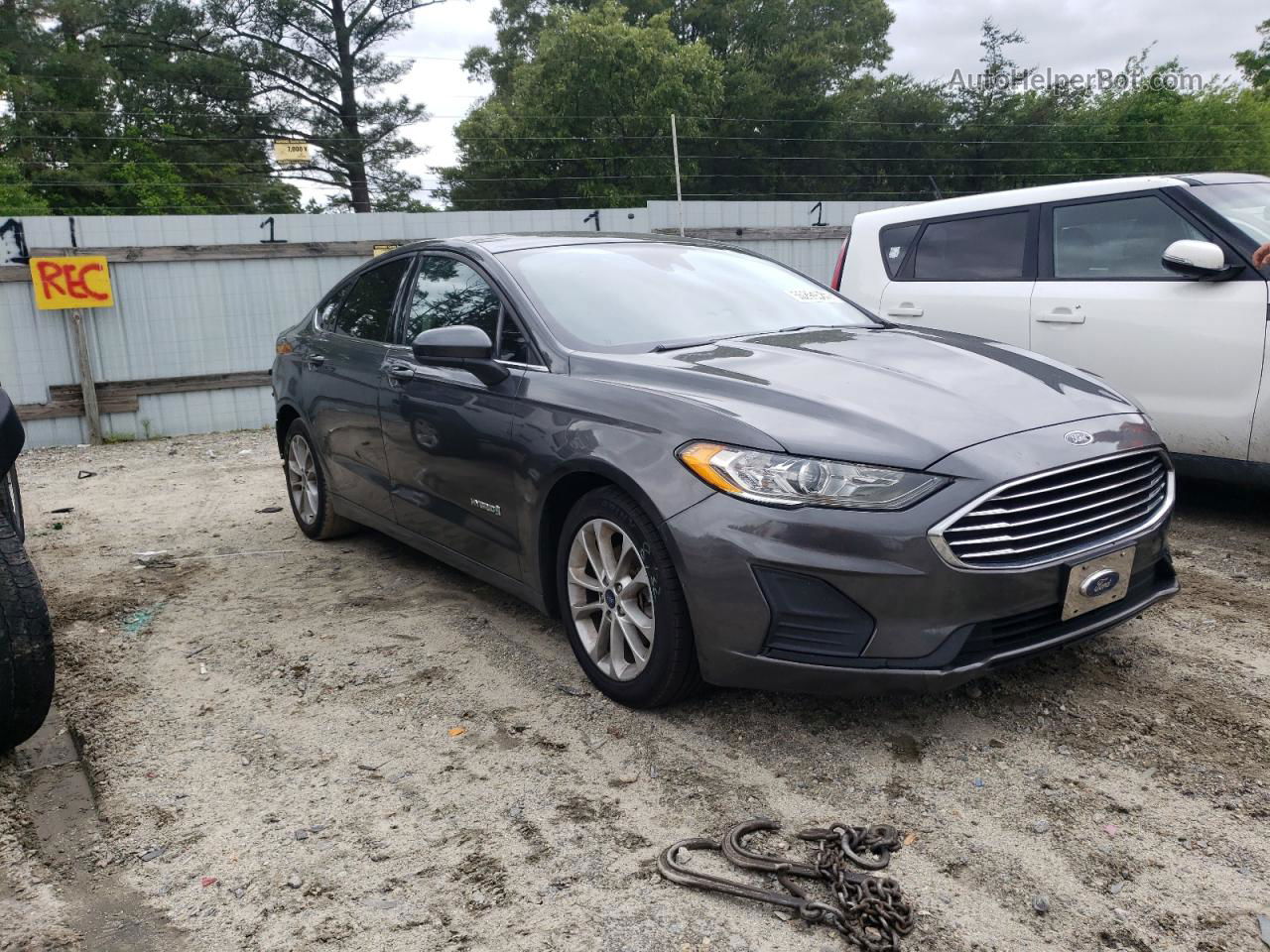 2019 Ford Fusion Se Gray vin: 3FA6P0LU5KR141692