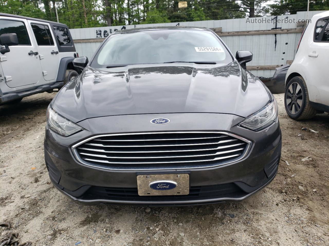 2019 Ford Fusion Se Gray vin: 3FA6P0LU5KR141692