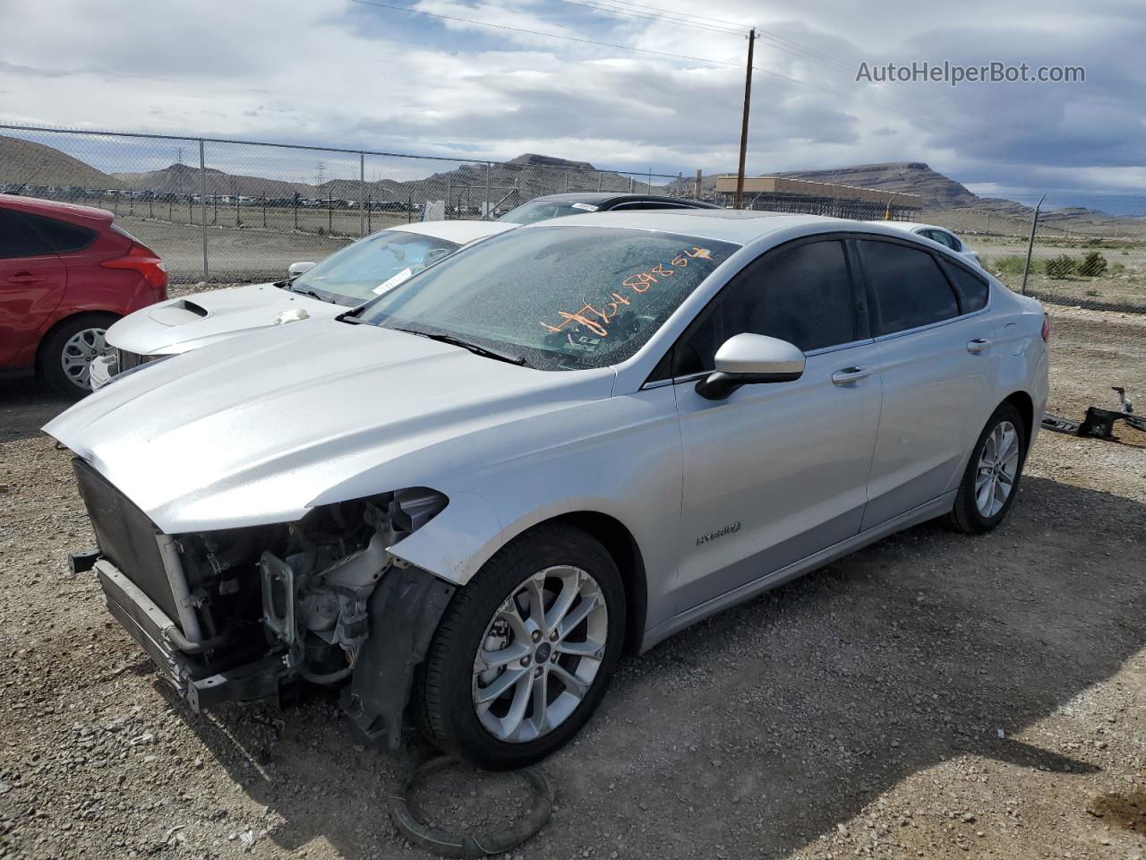 2019 Ford Fusion Se Silver vin: 3FA6P0LU5KR182954