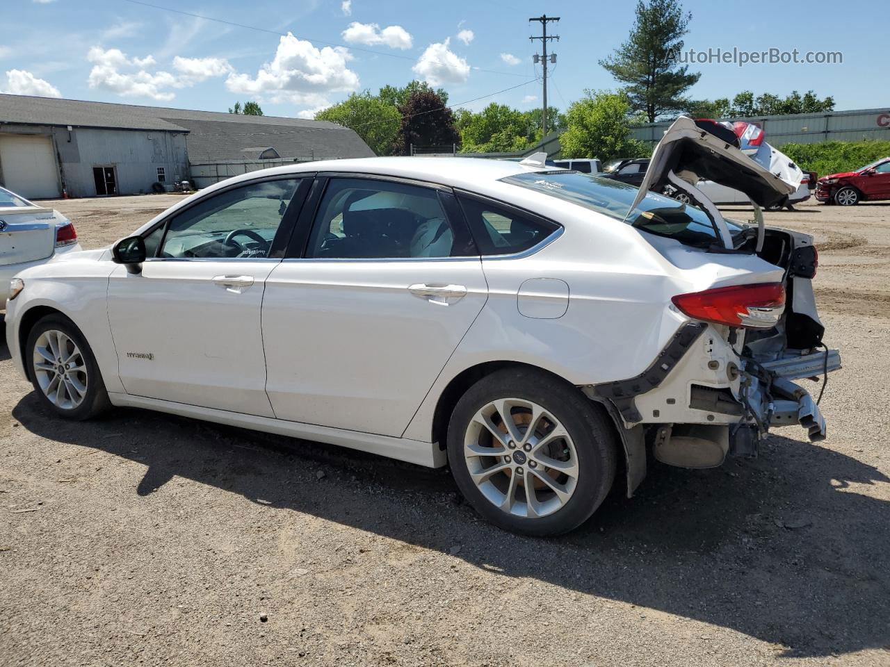 2019 Ford Fusion Se White vin: 3FA6P0LU5KR197115