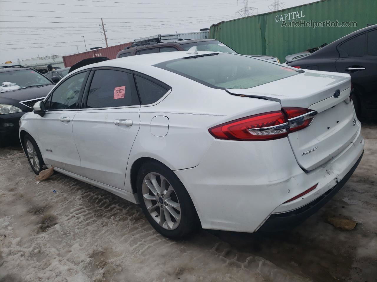 2019 Ford Fusion Se White vin: 3FA6P0LU5KR205553