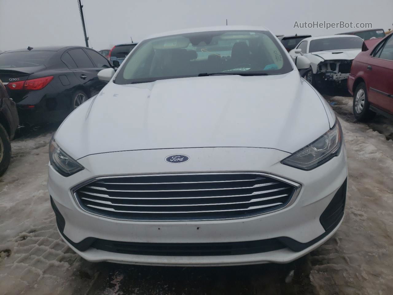 2019 Ford Fusion Se White vin: 3FA6P0LU5KR205553