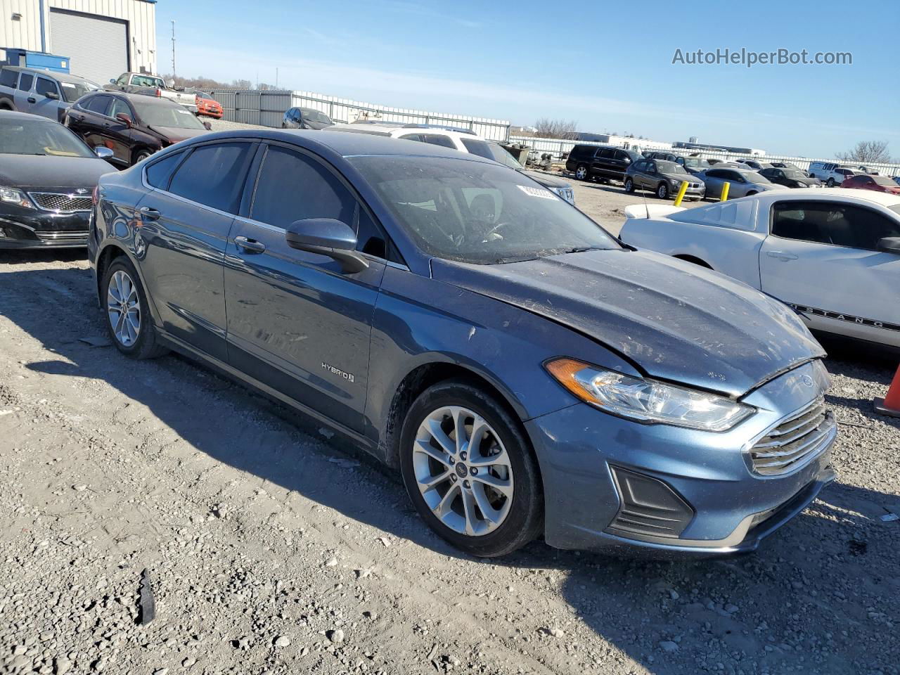 2019 Ford Fusion Se Синий vin: 3FA6P0LU5KR220991