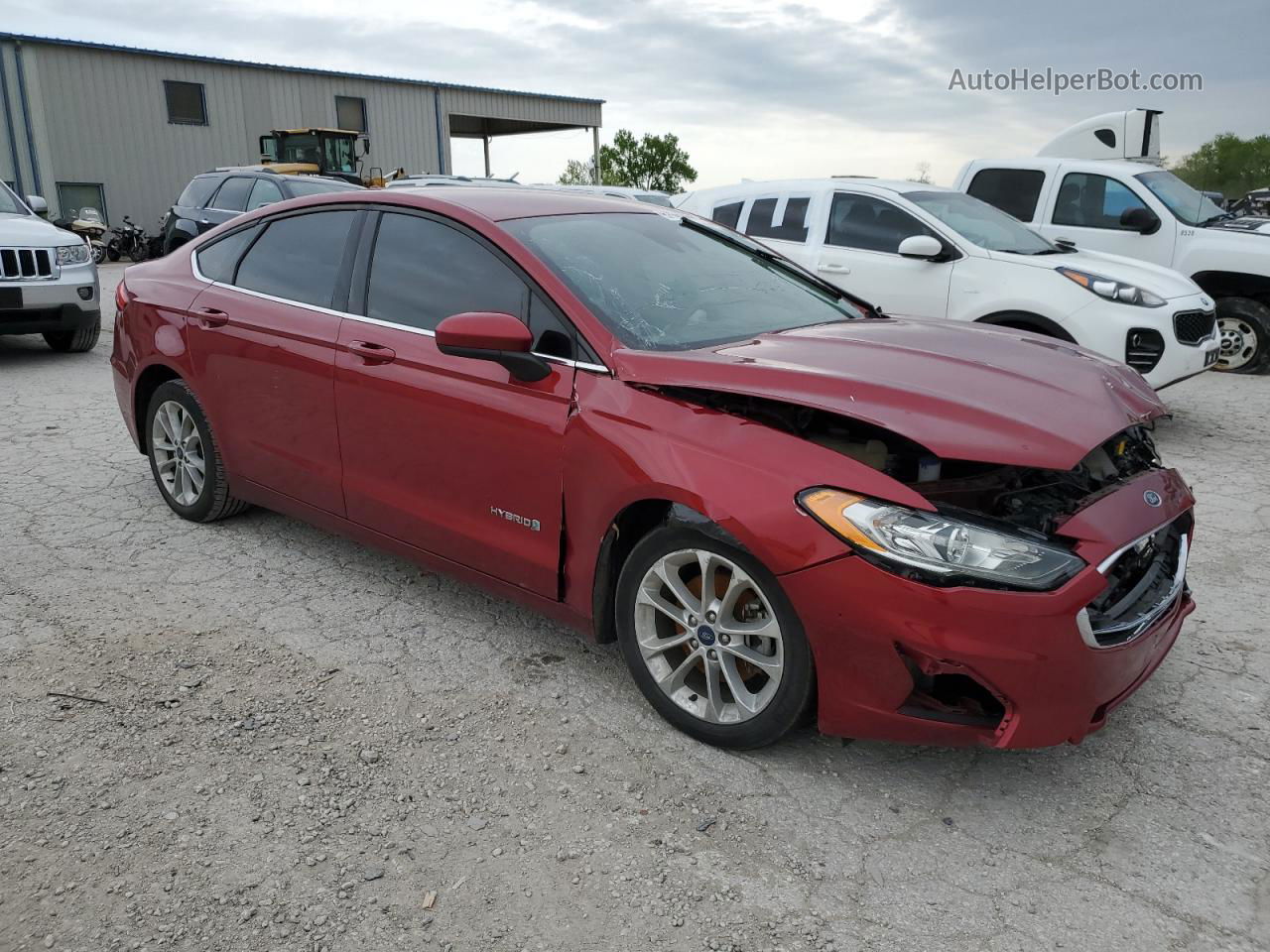 2019 Ford Fusion Se Burgundy vin: 3FA6P0LU5KR225723