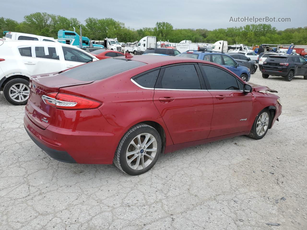 2019 Ford Fusion Se Burgundy vin: 3FA6P0LU5KR225723