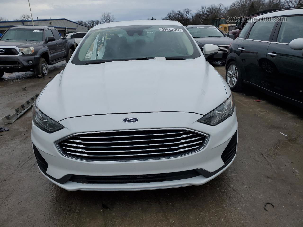 2019 Ford Fusion Se White vin: 3FA6P0LU5KR241369