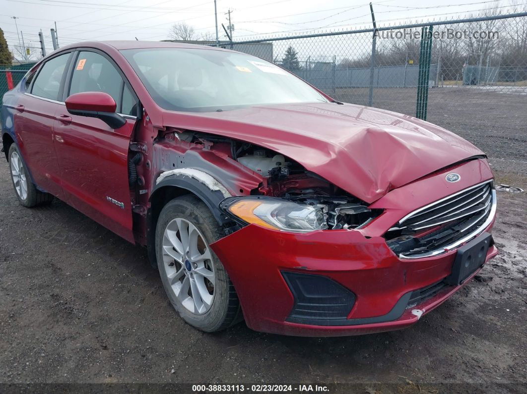 2019 Ford Fusion Hybrid Se Red vin: 3FA6P0LU5KR257071