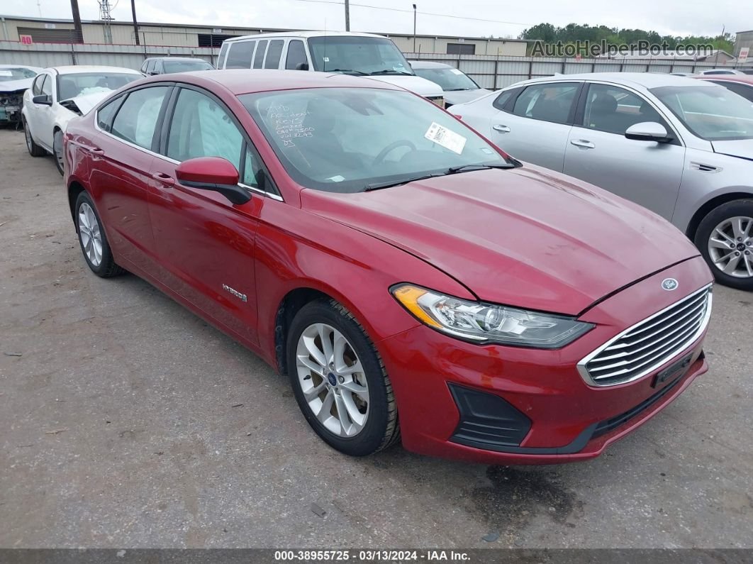 2019 Ford Fusion Hybrid Se Red vin: 3FA6P0LU5KR263243