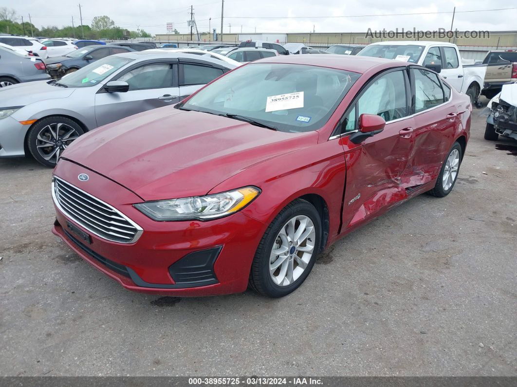 2019 Ford Fusion Hybrid Se Red vin: 3FA6P0LU5KR263243