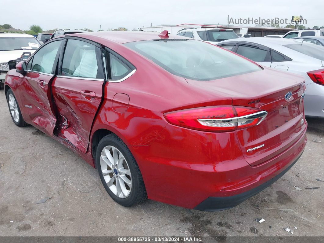 2019 Ford Fusion Hybrid Se Red vin: 3FA6P0LU5KR263243