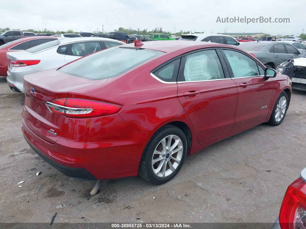 2019 Ford Fusion Hybrid Se Red vin: 3FA6P0LU5KR263243