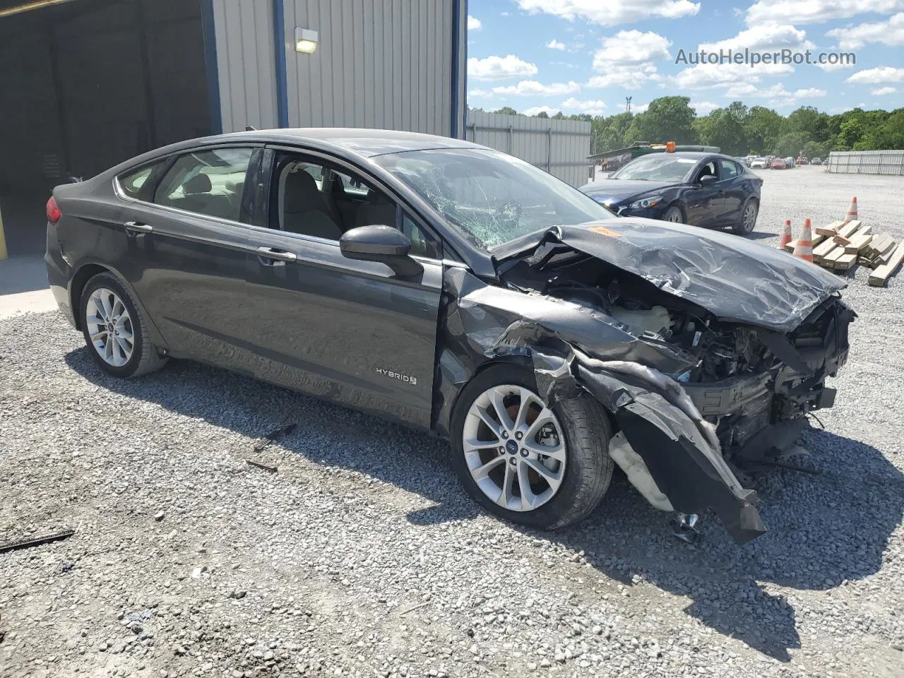 2019 Ford Fusion Se Gray vin: 3FA6P0LU5KR278454