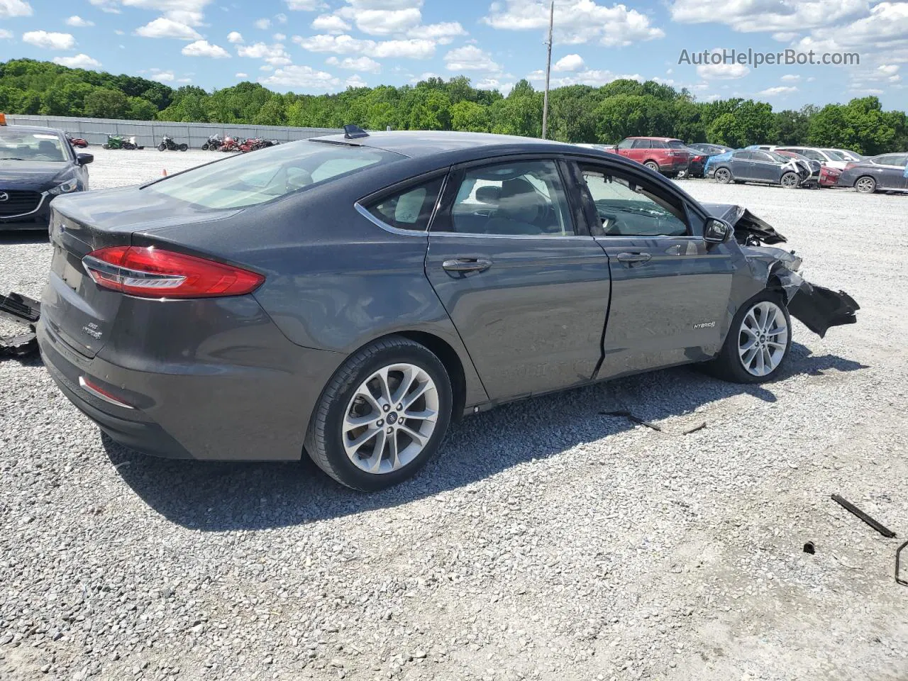 2019 Ford Fusion Se Gray vin: 3FA6P0LU5KR278454