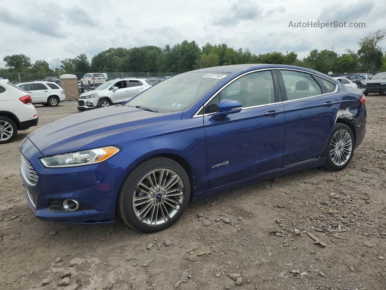 2013 Ford Fusion Se Hybrid Blue vin: 3FA6P0LU6DR224552