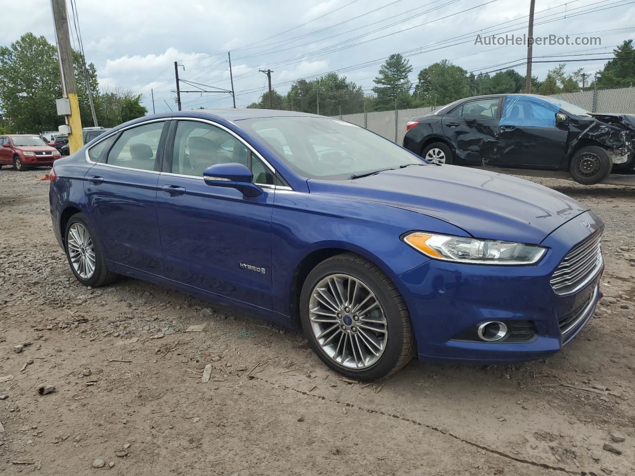 2013 Ford Fusion Se Hybrid Синий vin: 3FA6P0LU6DR224552