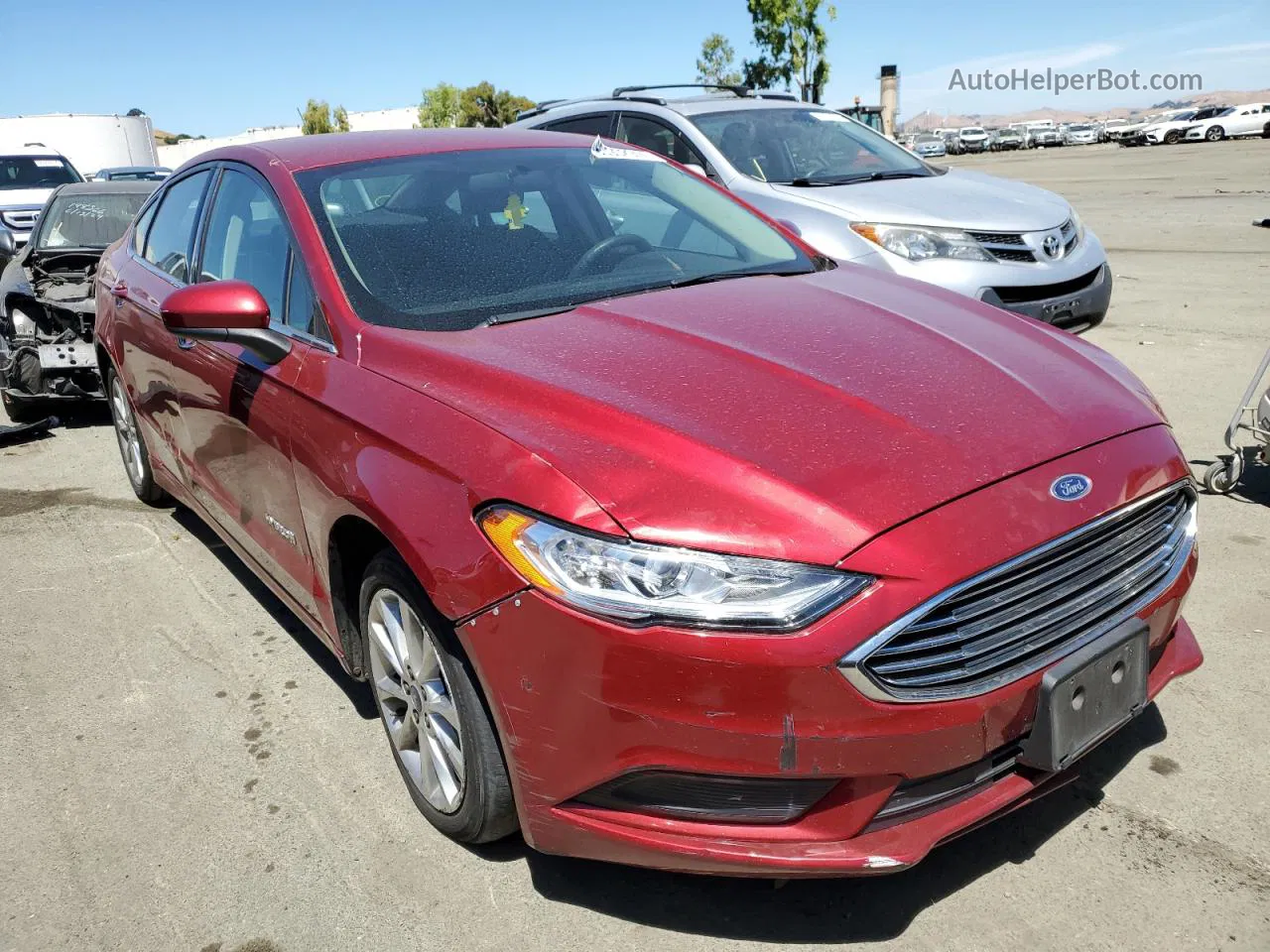 2017 Ford Fusion Se Hybrid Maroon vin: 3FA6P0LU6HR238621