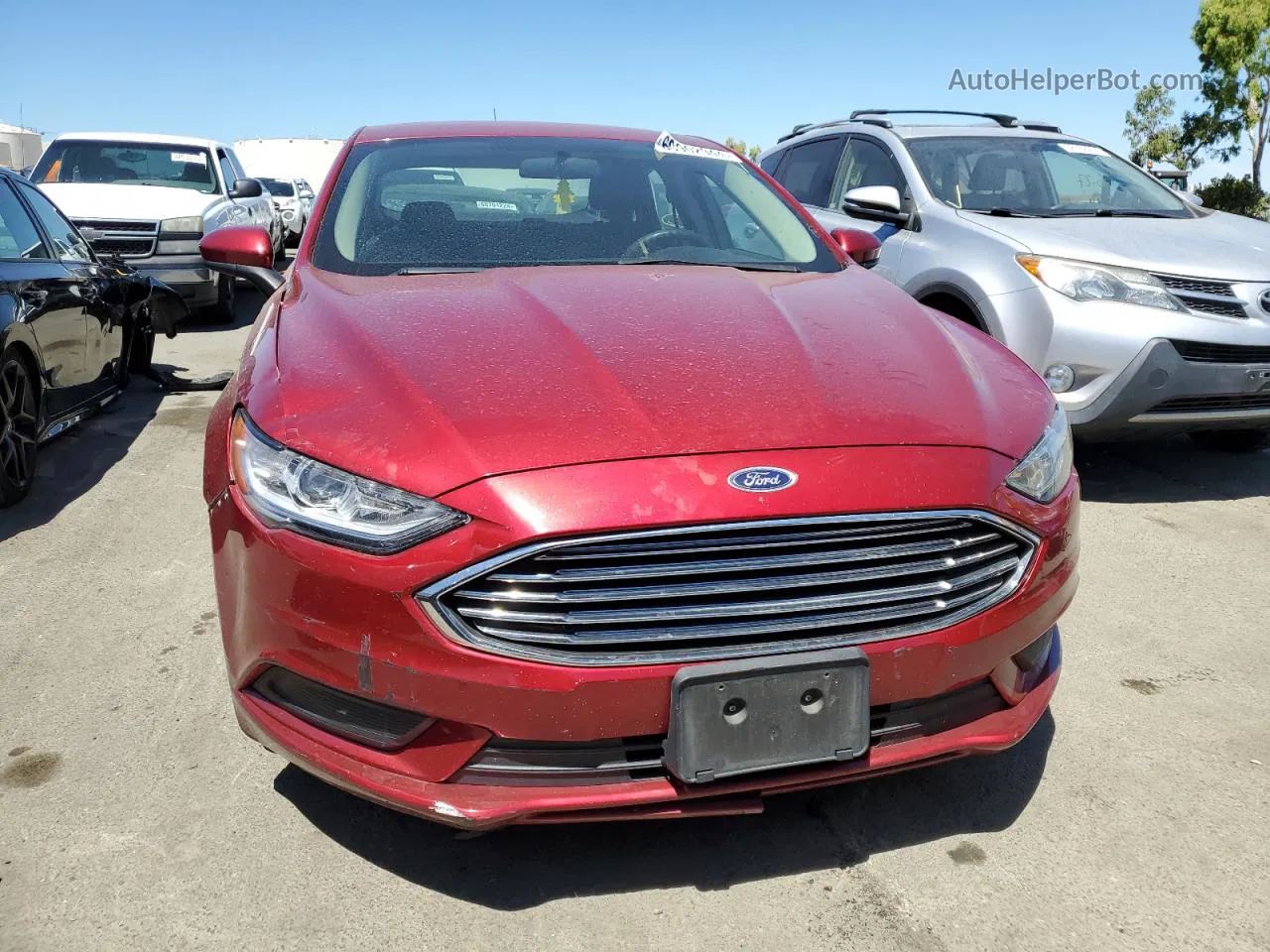 2017 Ford Fusion Se Hybrid Maroon vin: 3FA6P0LU6HR238621